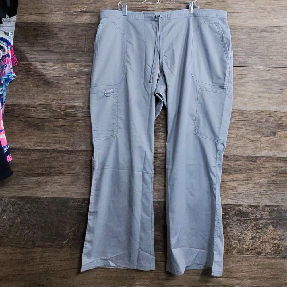 Cherokee Workwear Women's Light Gray Scrubs Cargo Pants